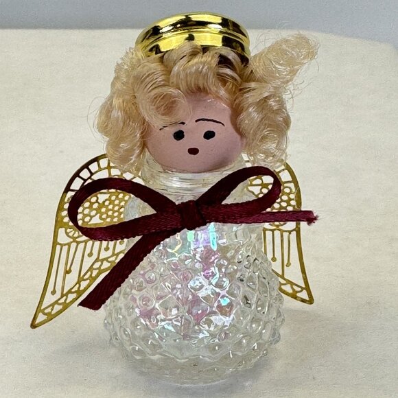 Set Of 3 Vintage Kitchen Angel Salt and Pepper Shakers Glass Handmade 2.5"-5" - Picture 6 of 13